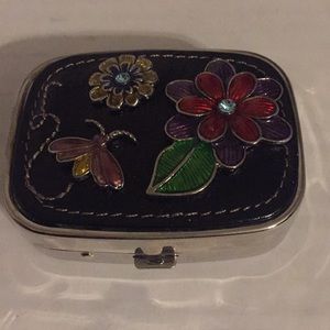 FOSSIL Leather & Metal Eye Contact Case